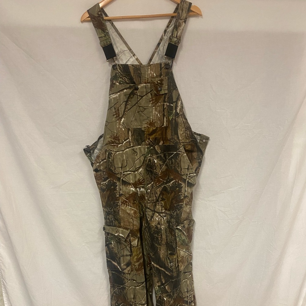 Real Tree Overalls Mens Size M (32-34) Camo Cargo Pocket Straight Leg